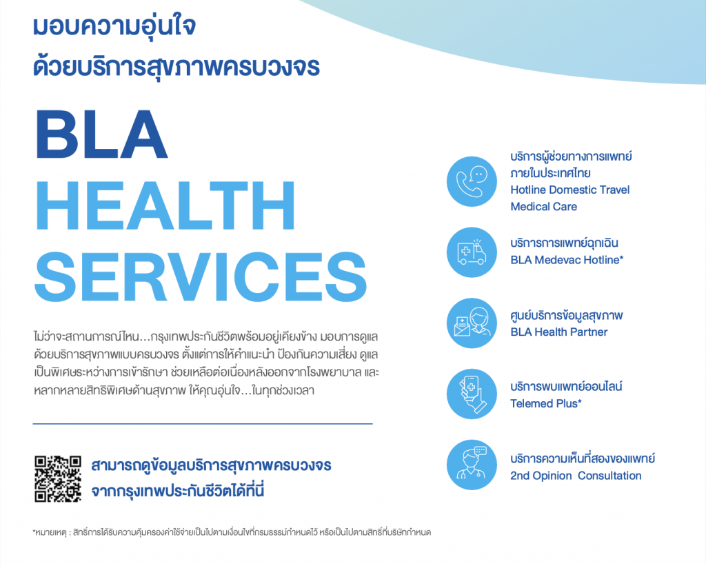 BLA Prestige Health - ตัว TOP: OPD โรคร้าย* สบายใจทุกค่ารักษา 10-100 ล้าน! 4 BLA Health services, Telemedicine