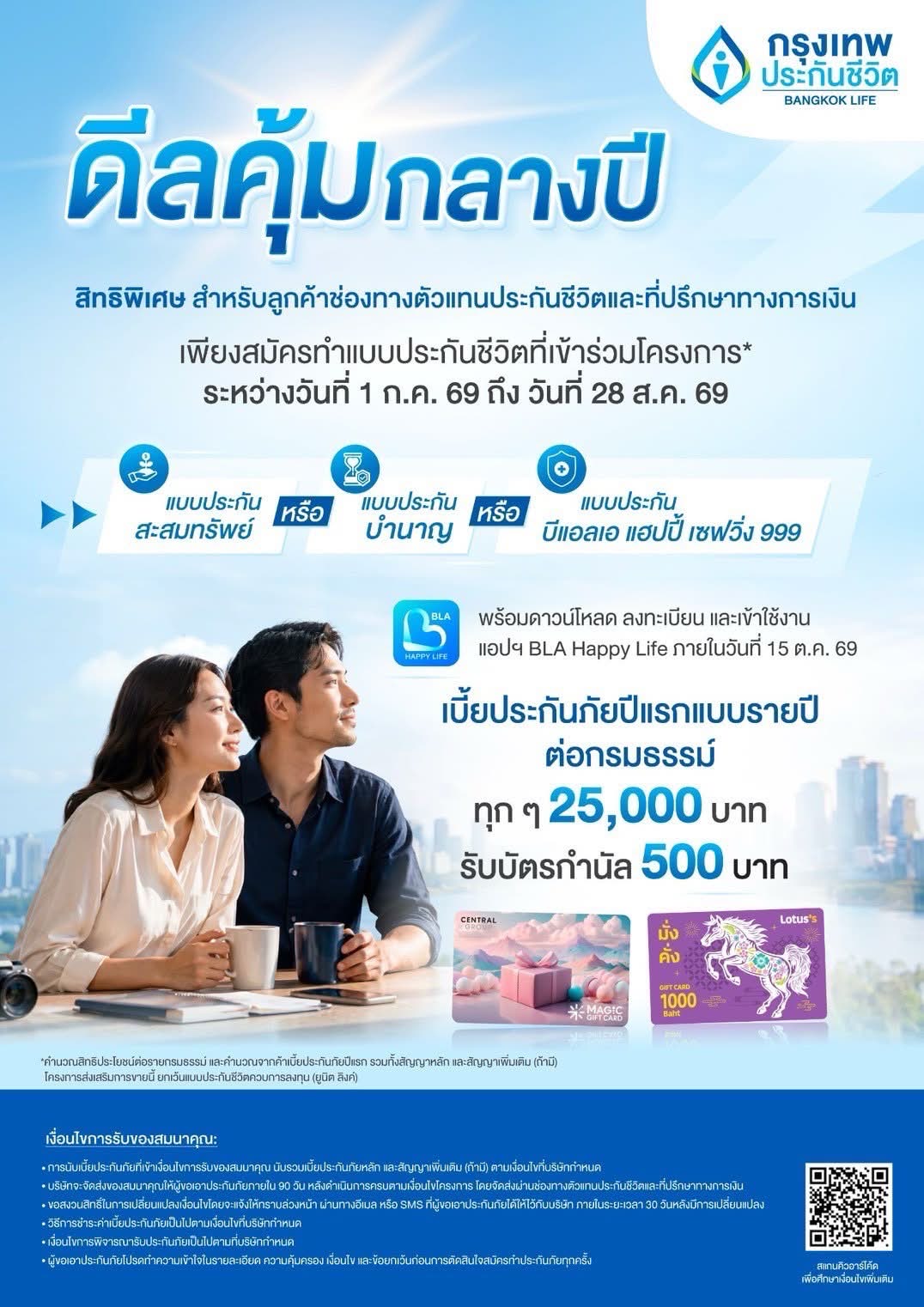 โปรโมชั่นกรุงเทพประกันชีวิต ประกันสะสมทรัพย์ 2569 ผ่อน 0%